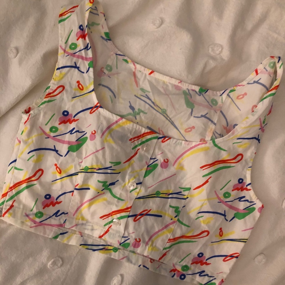 80s Print Crop-Top